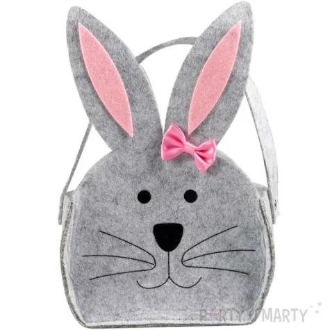 koszyk wielkanocny krolik usmiechniety filc szary arpex