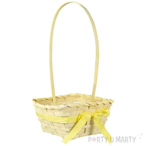 koszyk wielkanocny pastelowy z kokardka zolty arpex