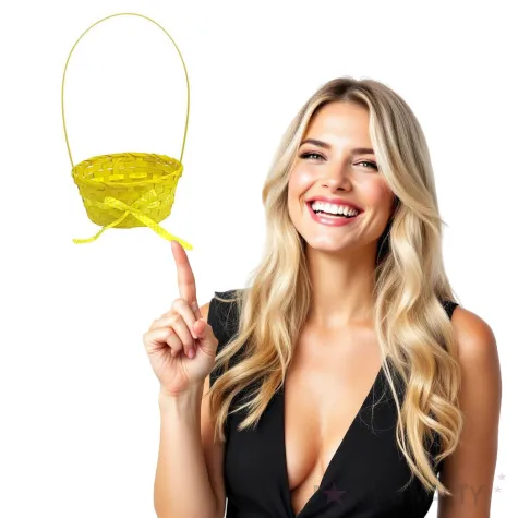 koszyk wielkanocny z wstazka zolty arpex