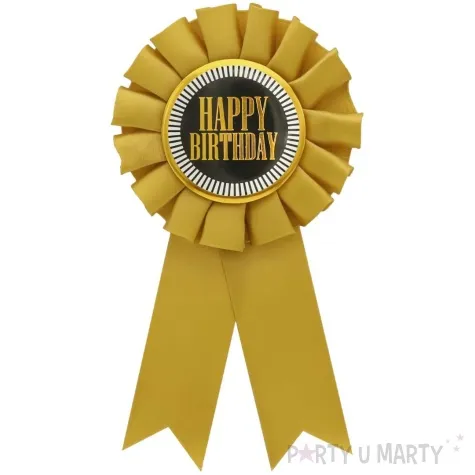 kotylion happy birthday zloto czarny godan 8 cm