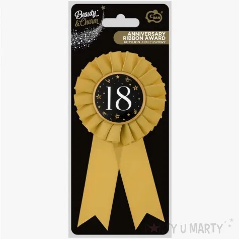 kotylion jubileuszowy 18 zloto czarny godan 8 cm