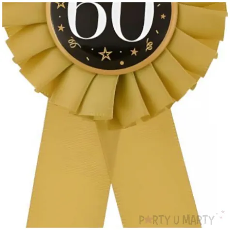 kotylion jubileuszowy 60 zloto czarny godan 8 cm