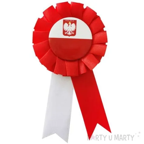 kotylion narodowy z godlem polska bialo czerwony godan