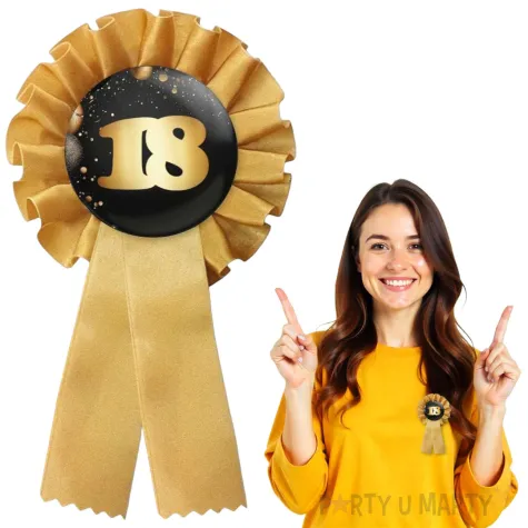 kotylion prezent na 30 urodzinowy zloto czarny w stylu glamour