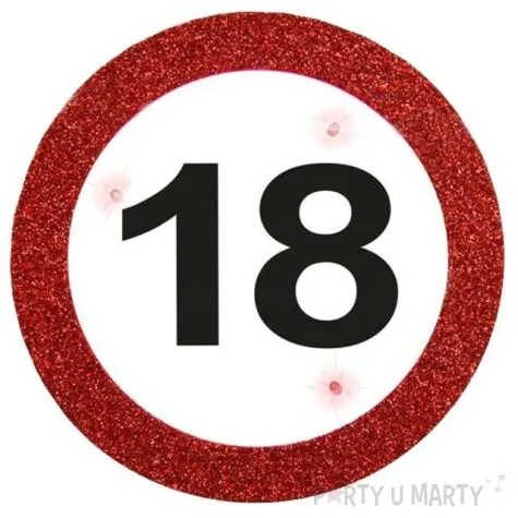 kotylion urodziny 18 znak led 12 cm