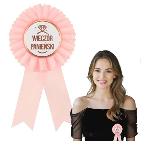 kotylion wieczor panienski pierscionek rozowy jasny godan