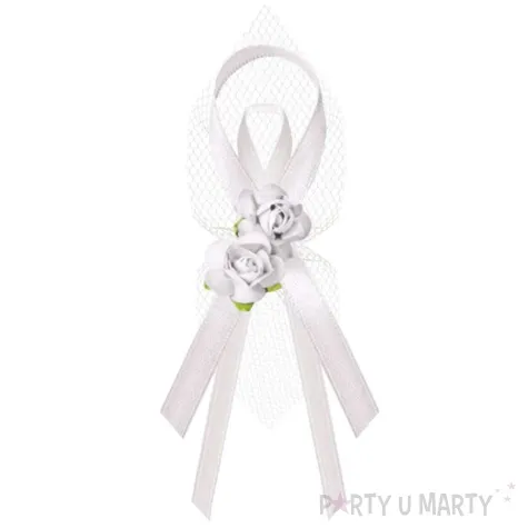 kotyliony z rozyczkami biale ok 9cm 6 szt