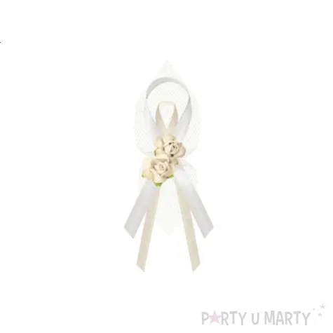 kotyliony z rozyczkami kremowe ok 9cm 6 szt