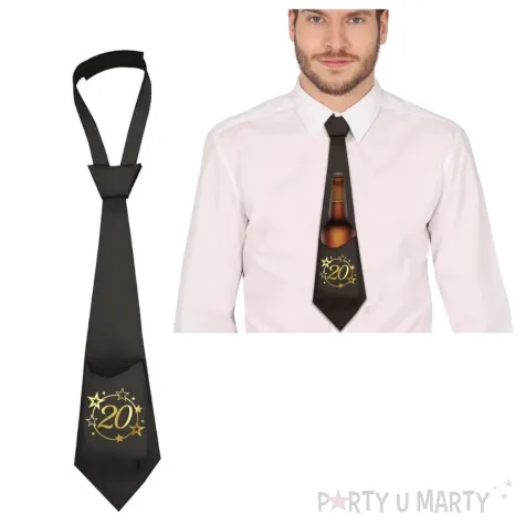 krawat 20 urodziny z kieszonka na piwo guirca