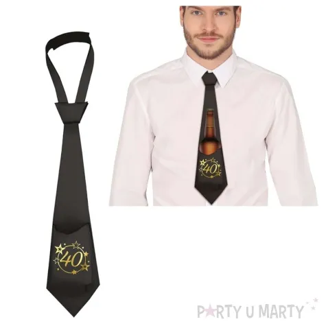 krawat 40 urodziny z kieszonka na piwo guirca