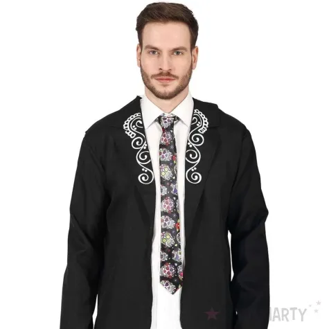 krawat czaszki meksykanskie guirca