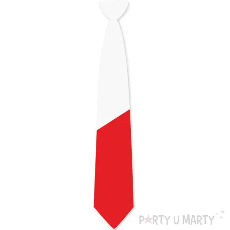 krawat flaga panstwa swiata polska bialy 43 cm