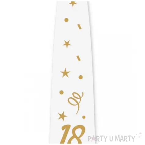 krawat na 18 urodziny dodatek do stroju glamour birthday bialy 43 cm