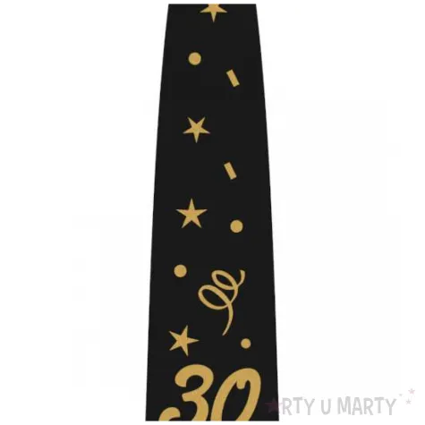 krawat na 30 urodziny dodatek do stroju glamour birthday czarny 43 cm