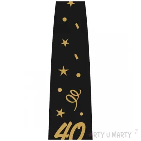 krawat na 40 urodziny dodatek do stroju glamour birthday czarny 43 cm