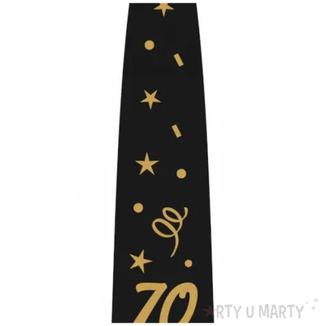 krawat na 70 urodziny dodatek do stroju glamour birthday czarny 43 cm