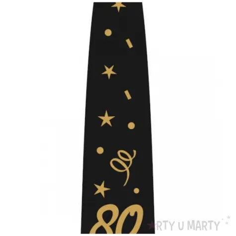krawat na 80 urodziny dodatek do stroju glamour birthday czarny 43 cm