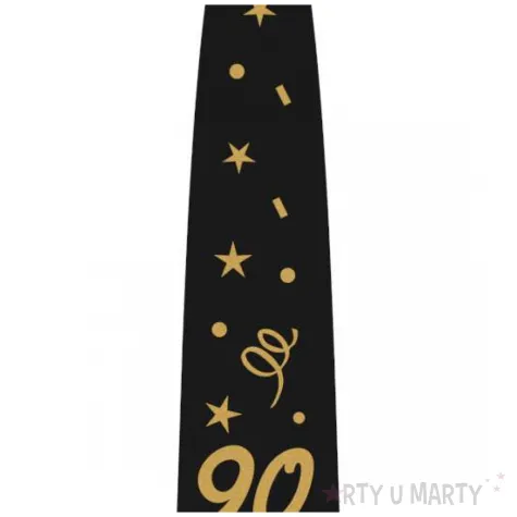 krawat na 90 urodziny dodatek do stroju glamour birthday czarny 43 cm