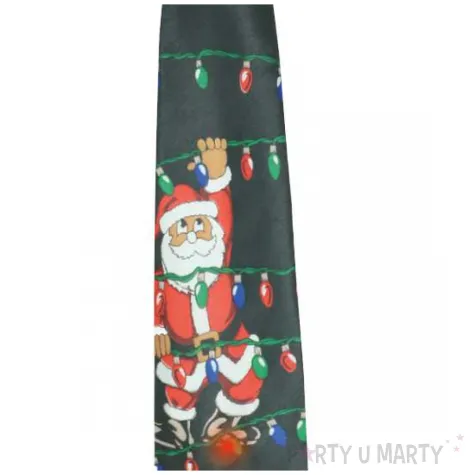 krawat swiateczny mikolaj led gra i swieci guirca