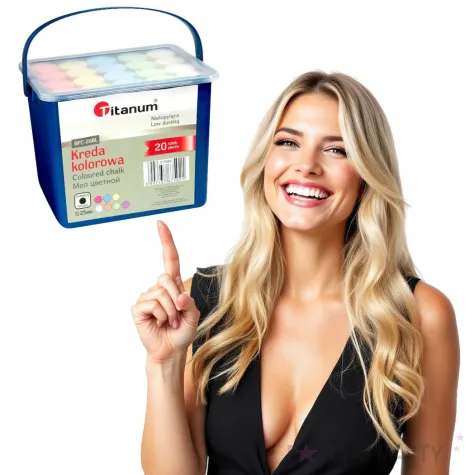 kreda chodnikowa w wiaderku mix titanum 25 mm 20 szt