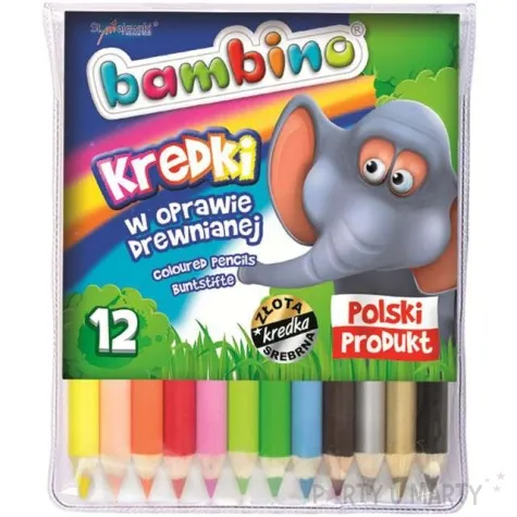 kredki olowkowe drewniane mix bambino 12 szt