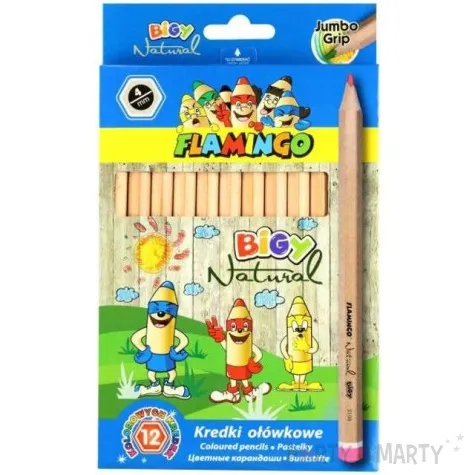 kredki olowkowe jumbo natural mix flamingo 12 szt