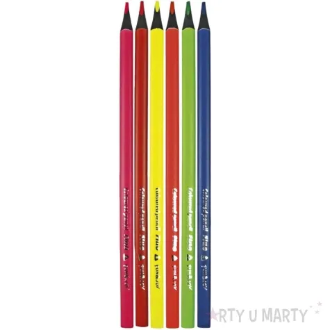 kredki olowkowe trojkatne czarne drewno mix fun joy 6 szt