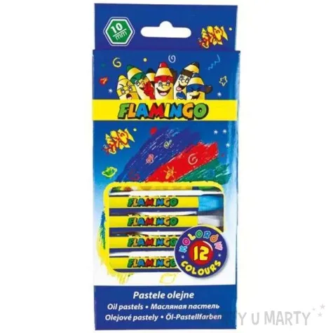 kredki pastele olejne mix flamingo 12 szt