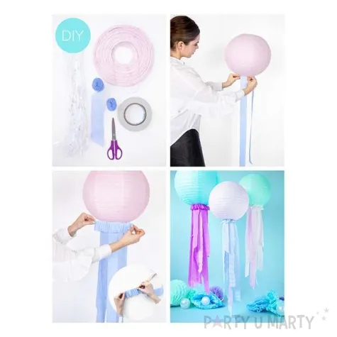 krepa dekoracyjna slim classic blekit jasny partydeco 5x10m