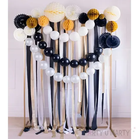 krepa dekoracyjna slim classic czarny z oty partydeco 5 cm x 10 m 6 szt