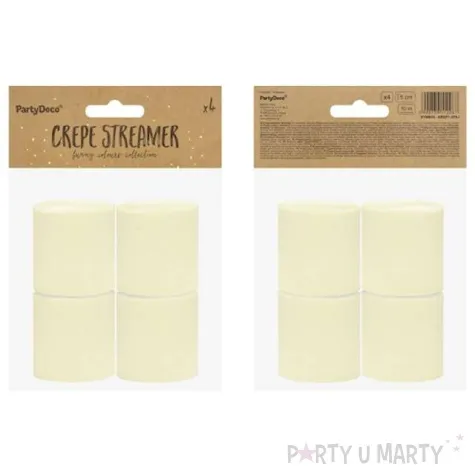 krepa dekoracyjna slim classic kremowa jasna partydeco 5x10m