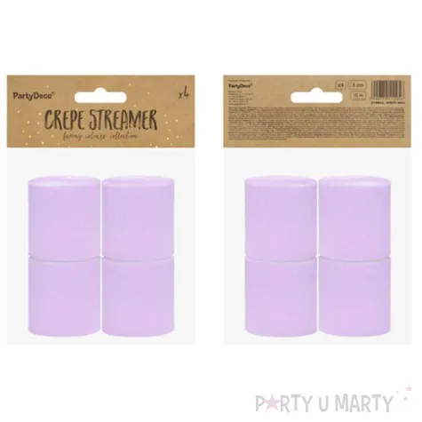krepa dekoracyjna slim classic liliowa jasna partydeco 5x10m