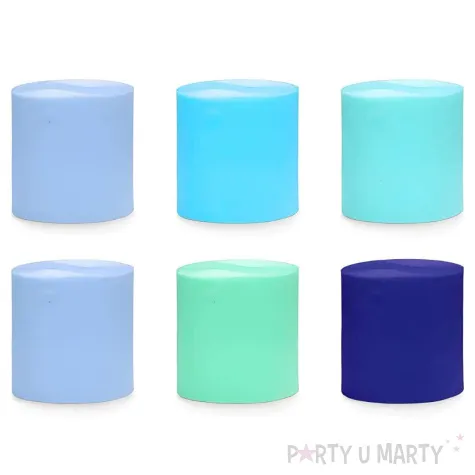 krepa dekoracyjna slim classic niebieski mix partydeco 5 cm x 10 m 6 szt