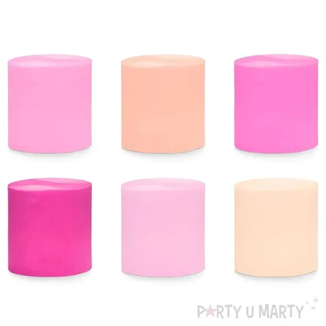 krepa dekoracyjna slim classic r owy mix partydeco 5 cm x 10 m 6 szt