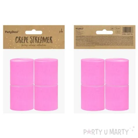 krepa dekoracyjna slim classic rozowa partydeco 5x10m
