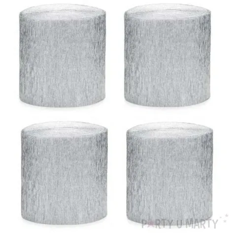 krepa dekoracyjna slim classic srebrna partydeco 5x10m