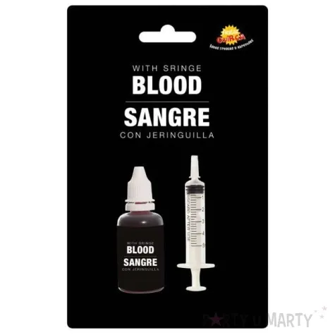 krew w butelce ze strzykawka krwawy zart guirca