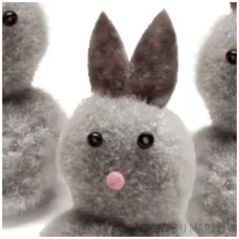 kroliczki dekoracyjne szare 5 cm aliga 3 szt