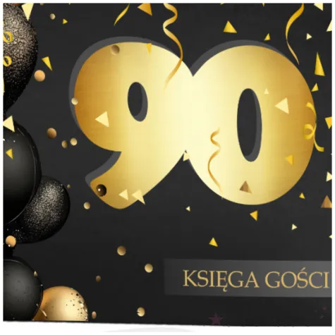 ksiega gosci album pamiatkowy na zdjecia i podpisy 90 urodziny glamour dekoracja