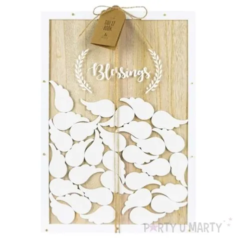 ksiega gosci drewniana blessings partydeco 27x39 cm 30 skrzydelek