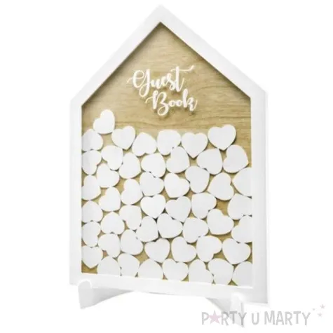 ksiega gosci drewniana guest book partydeco 30x43 cm 50 serc