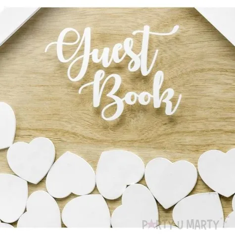 ksiega gosci drewniana guest book partydeco 30x43 cm 50 serc