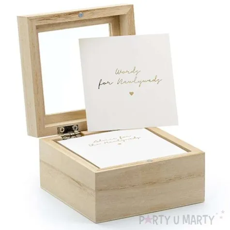 ksiega gosci drewniane pudelko na porady partydeco 9 5x6 cm 110 karteczek