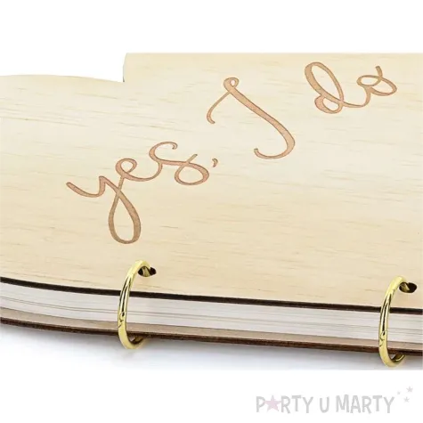 ksiega gosci drewniane serce partydeco 25x26 5 cm 40 stron