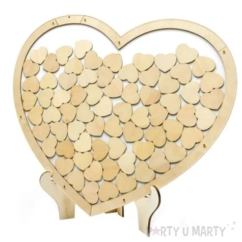 ksiega gosci drewniane serce partydeco 44x37 cm 70 serc