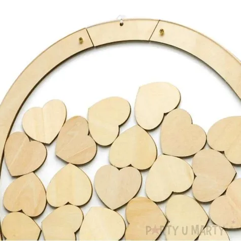 ksiega gosci drewniane serce partydeco 44x37 cm 70 serc