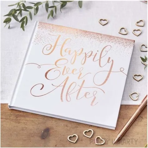 ksiega gosci happily ever after ginger ray rozowo zlota 20 5x21cm 32 kartki