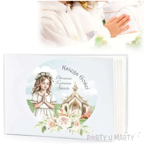 ksiega gosci komunia swieta dziewczynka i kosciol 31x22 cm