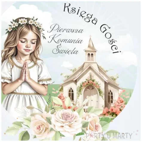 ksiega gosci komunia swieta dziewczynka i kosciol 31x22 cm