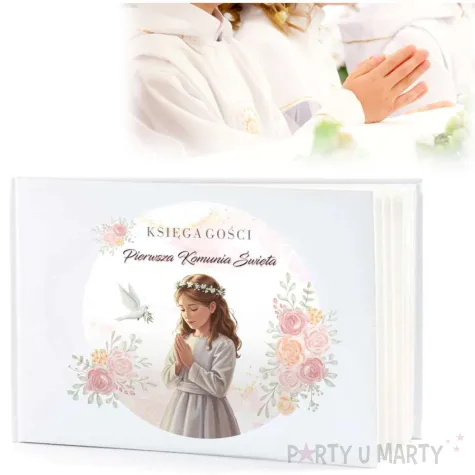 ksiega gosci komunia swieta dziewczynka w albie 31x22 cm